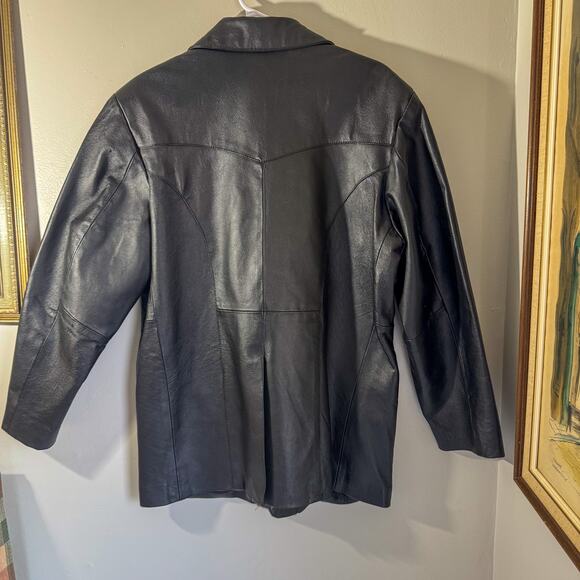 🧥 Vintage Leather Gallery Black Genuine Leather Blazer/Jacket - Picture 3 of 8